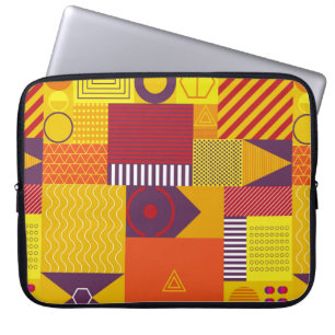 geometric graphic abstract background, vintage ill laptop sleeve
