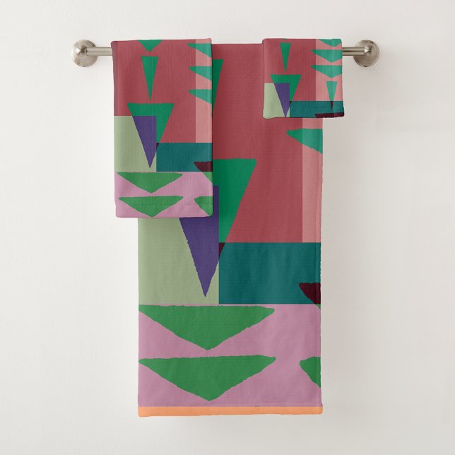  Geometric Graphic Motif Modern Trend  Bath Towel Set (Creator Uploaded)
