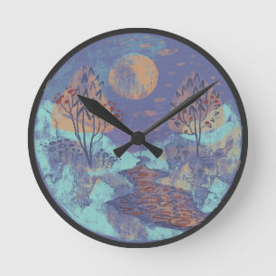 geometric graphic round clock