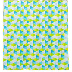 Geometric Green and Blue Triangles Modern Pattern