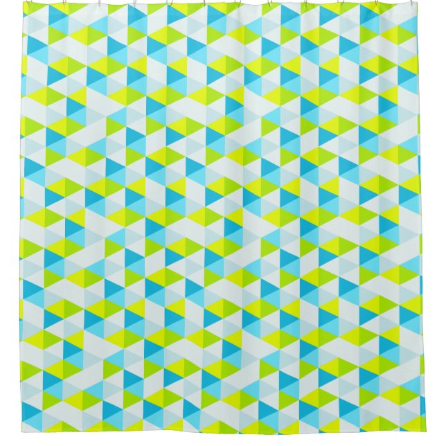 Geometric Green and Blue Triangles Modern Pattern (Front)