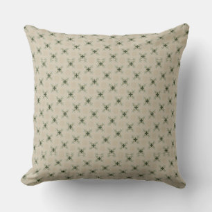 Geometric green and tan 20 inch throw pillow. pillow