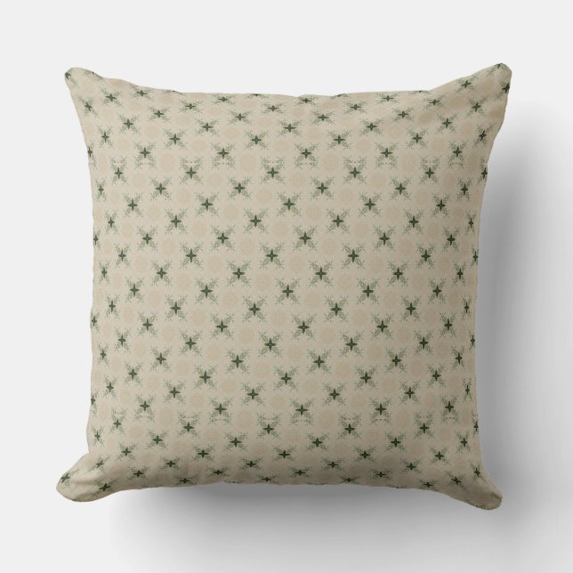 Geometric green and tan 20 inch throw pillow. pillow (Front)