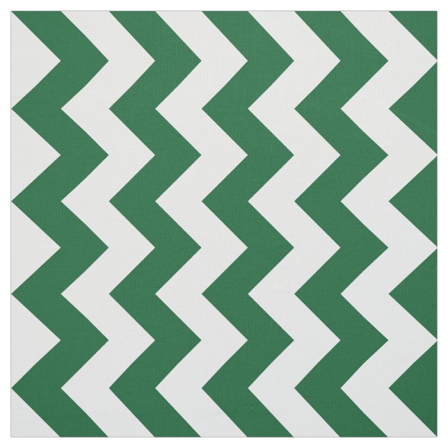 Geometric Green and White Zigzag Pattern Fabric (Swatch)