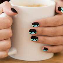 Geometric Green Blue Black Ombre