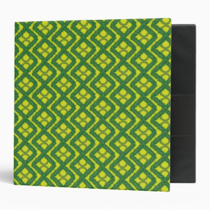 Geometric Green Garland Squares holiday pattern Binder