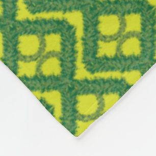 Geometric Green Garland Squares holiday pattern Fleece Blanket