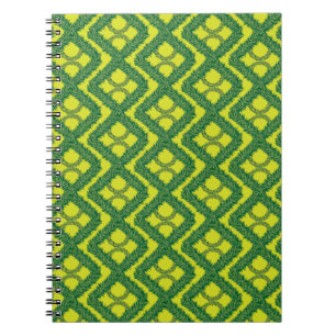 Geometric Green Garland Squares holiday pattern Notebook