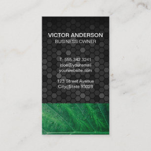 Geometric   Green Leaf Business Card