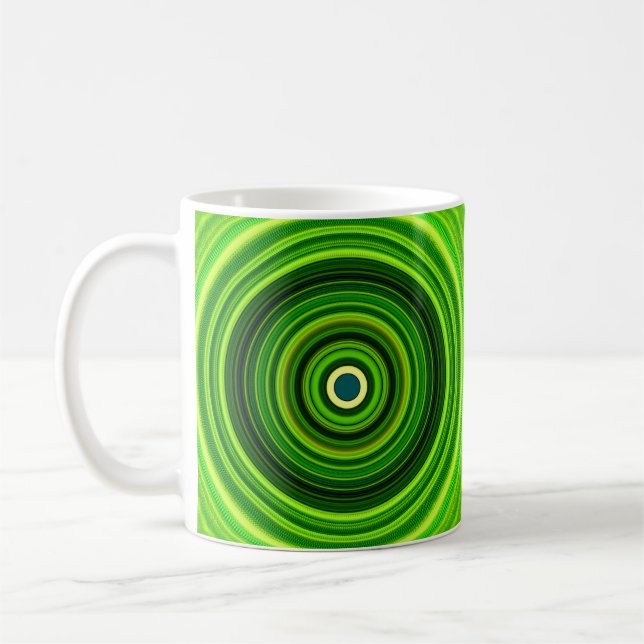 Geometric Green Mandala Design-64055 Coffee Mug (Left)