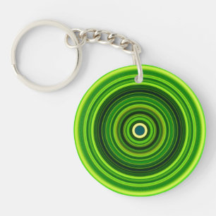 Geometric Green Mandala Design-64055 Keychain