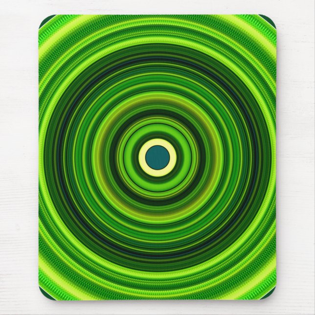 Geometric Green Mandala Design-64055 Mouse Pad (Front)