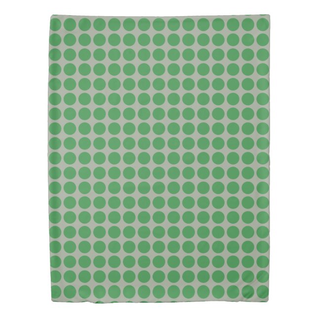 Geometric Green Polka Dots on any Colour Duvet Cover (Front)