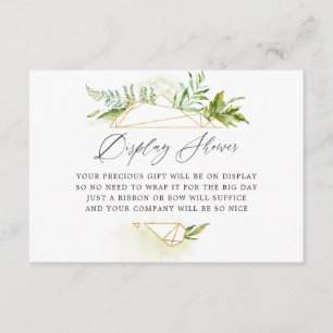 Geometric Greenery Bridal Shower Display Shower Enclosure Card