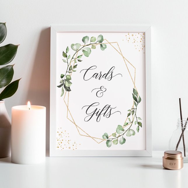 Geometric Greenery Eucalyptus Cards and Gifts Sign (Creator Uploaded)