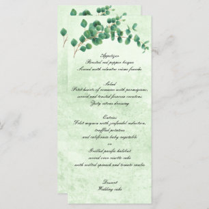 Geometric Greenery Eucalyptus Leaves Wedding Menu