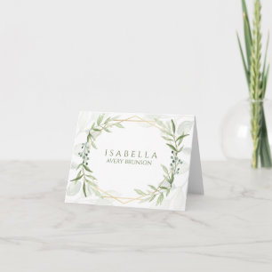 Geometric Greenery Note Card