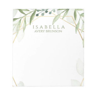 Geometric Greenery Notepad