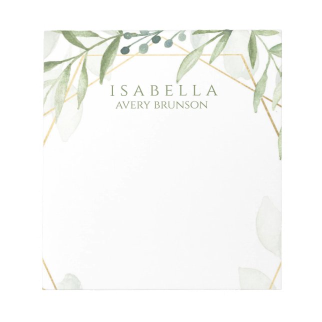 Geometric Greenery Notepad (Front)