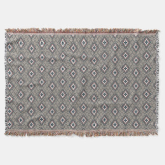 Geometric Grey Brown Ethnic Throw Blanket