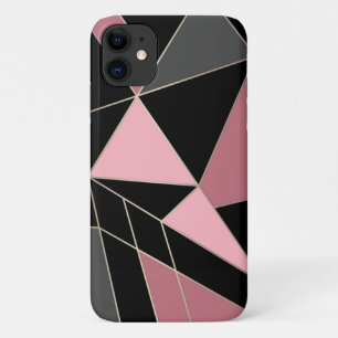 Geometric, grey, pink  iPhone 11 case
