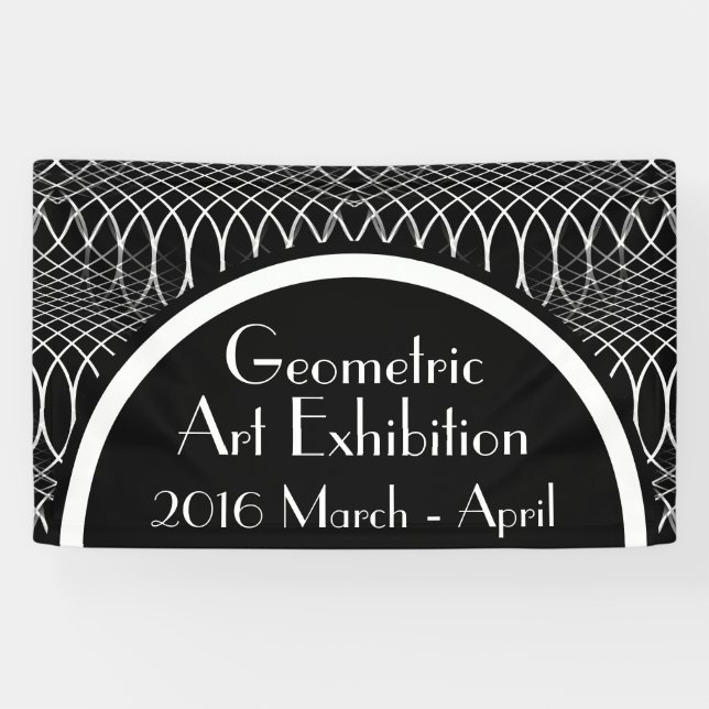 Geometric Grid black & white + your ideas Banner (Horizontal)