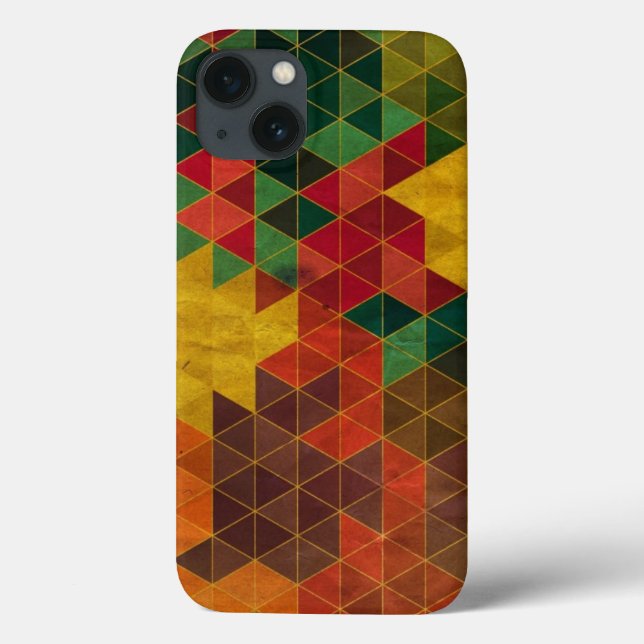 Geometric Grunge Triangle Pattern Case-Mate iPhone Case (Back)