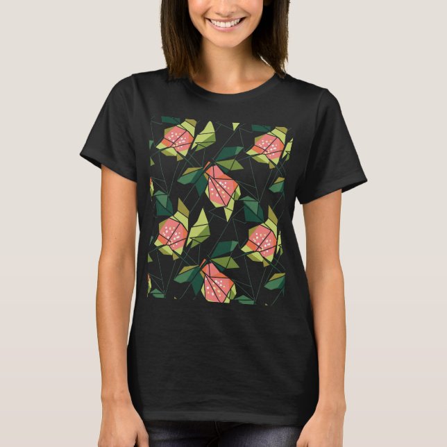 Geometric Guava Pattern Modern Abstract Design T-Shirt (Front)