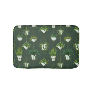 Geometric Hanging Houseplant Pattern Bath Mat
