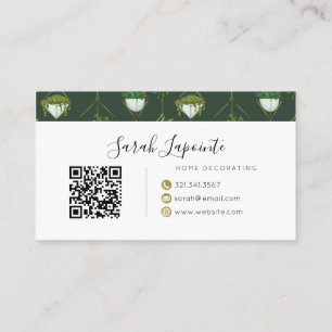 Geometric Hanging Houseplant Pattern - Home Decor Business Card