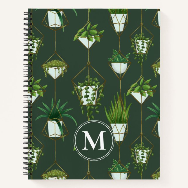 Geometric Hanging Houseplant Pattern Notebook (Front)