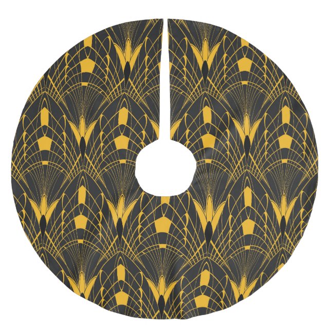 Geometric Harmony: Digital Ornament Design Brushed Polyester Tree Skirt (Front)