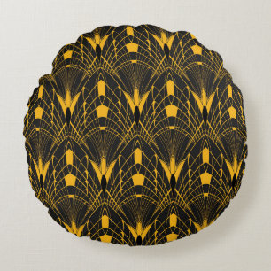 Geometric Harmony: Digital Ornament Design Round Pillow
