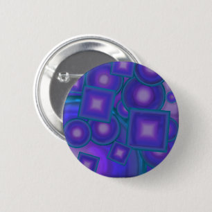 Geometric Harmony in Blues and Purples 2 Inch Round Button