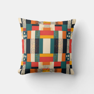Geometric Harmony Urban Mosaic Throw Pillow