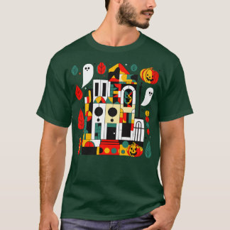Geometric Haunted House T-Shirt