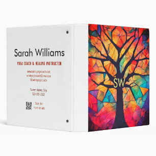 geometric healing colorful yoga coach add letter binder