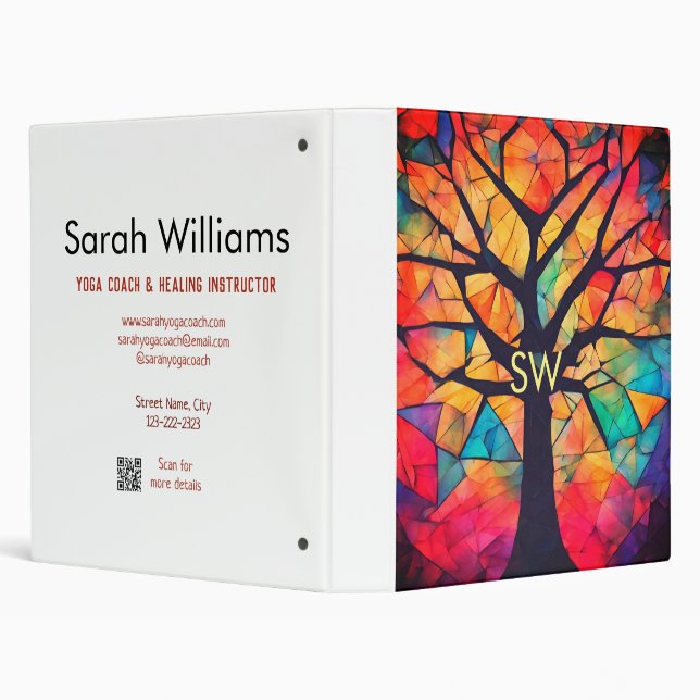 geometric healing colourful yoga coach add letter binder (Background)