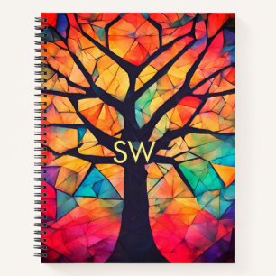 geometric healing colourful yoga coach add letter notebook