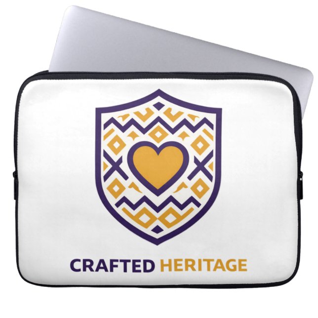 Geometric Heart Cultural Inspired Design Laptop Sleeve (Front)