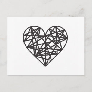 Geometric heart postcard
