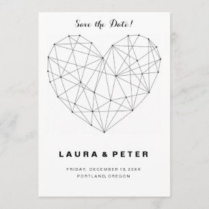 Geometric heart Save the date card template