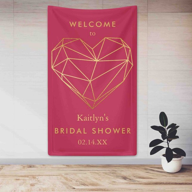 Geometric Heart Valentine's Day Bridal Shower Banner (Creator Uploaded)