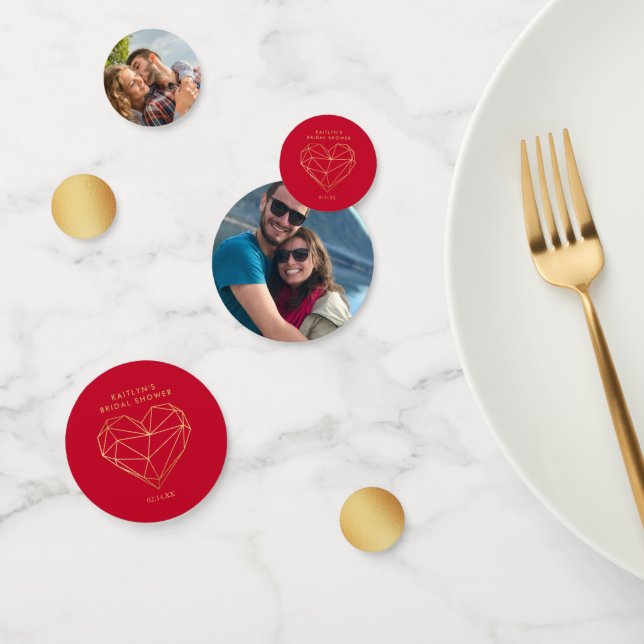 Geometric Heart Valentine's Day Bridal Shower Confetti (Group)