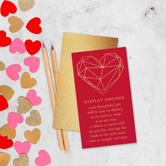 Geometric Heart Valentine's Day Bridal Shower Enclosure Card (Creator Uploaded)