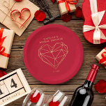 Geometric Heart Valentine's Day Bridal Shower Paper Plate<br><div class="desc">Celebrate in style with these modern and very trendy bridal shower or wedding paper plates. This design is easy to personalize with your special event wording and your guests will be thrilled when they see these fabulous plates. Matching items can be found in the collection.</div>