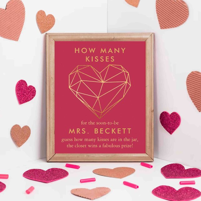 Geometric Heart Valentine's Day Bridal Shower Poster (Creator Uploaded)