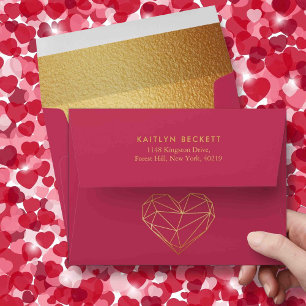 Geometric Heart Valentine's Day Envelope