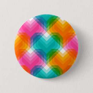 Geometric hearts in psychedelic colours (1) 2 inch round button