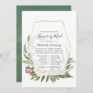 Geometric Herbarium Baby or Bridal Shower by Mail Invitation